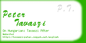 peter tavaszi business card